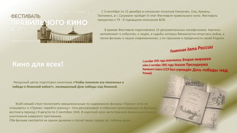 III Международный фестиваль Правильного кино 3 сентября  - 15 декабря 2024